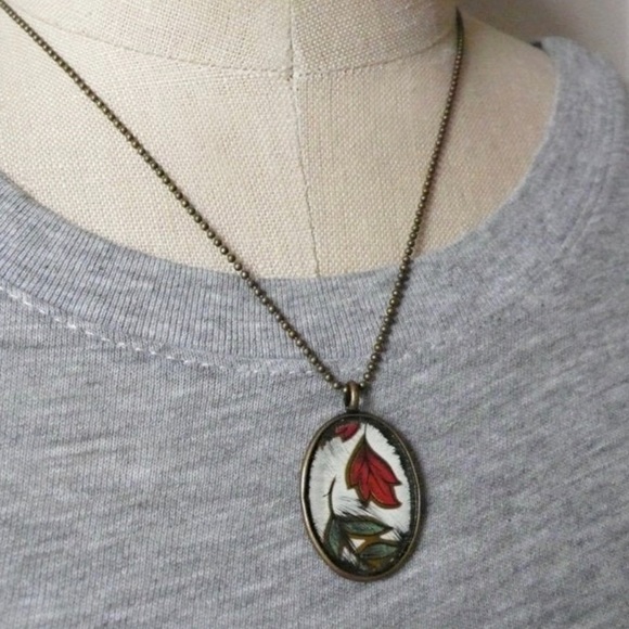 ♡ NWOT Vintage Tin Necklace - Picture 3 of 3